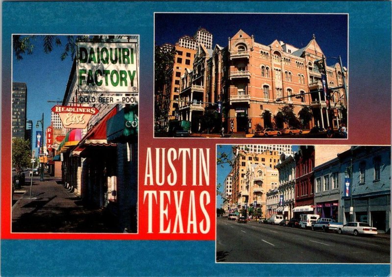 Austin, TX Texas  EAST 6TH STREET SCENE Daiquiri Factory~Headliners 4X6 Postcard