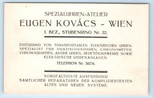 Spezialuhren Atelier Eugen Kovacs WIEN Austria advertising Postcard