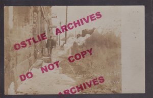 Tracy MINNESOTA RPPC 1909 MAIN STREET Snow BLIZZARD nr Walnut Grove Balaton MN