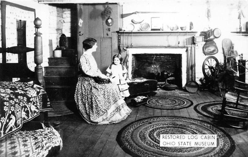 Columbus Ohio State Museum Restored Log Cabin Lady With Little