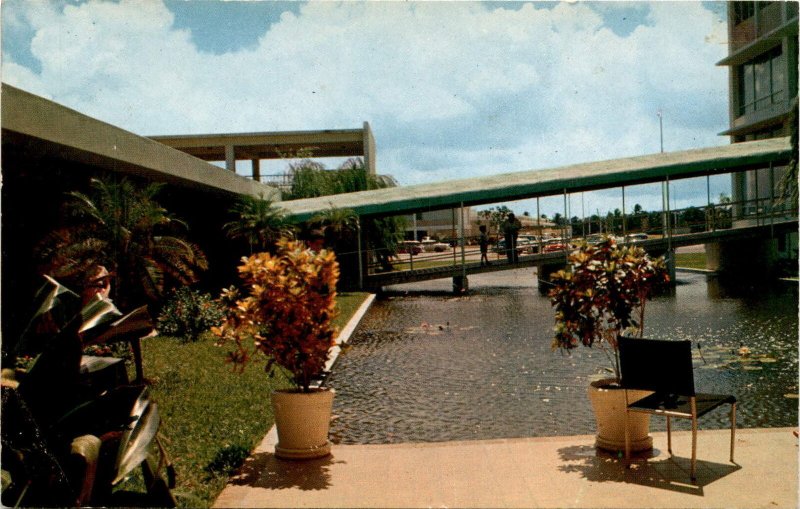 Vintage postcard: Interior view of Isla Verde Airport, San Juan, Puerto Rico