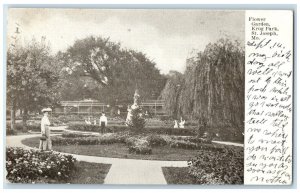 1908 Flower Garden Krug Park Exterior Flower Field St. Joseph Missouri Postcard