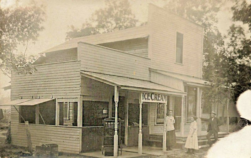 Delavan Lake WI Popcorn Machine Ice Cream Real Photo Postcard