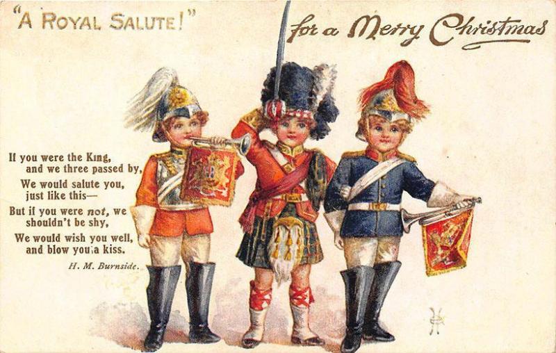Artist Signed For King and Country Merry Christmas Raphael Tuck Postcard
