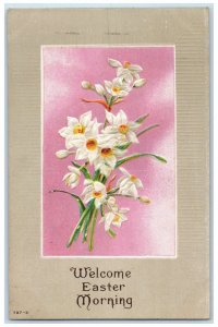 1912 Easter Morning Lilies Flowers Embossed Groton Connecticut CT Postcard 