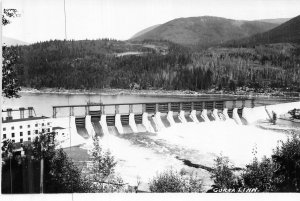 Corra Linn Dam on Kootenay River, Canada Real Photo Postcard
