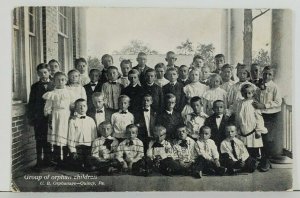 Quincy Pa Group of Orphan Children U.B. Orphanage 1907 to Hagerstown Postcard N4