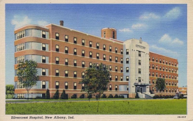 New Albany IN Indiana Silvercrest Hospital Silver Hills Postcard