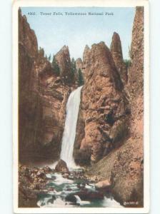 Unused W-Border WATERFALL SCENE Yellowstone National Park Wyoming WY E4411