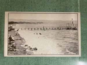 San Mateo Beach California Pier Birdseye View Antique Postcard K72065