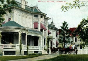c. 1910 A.L. Spitzer House Toledo Ohio Postcard P15