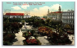 Central Park and Opera House Havana Cuba UNP DB Postcard B19