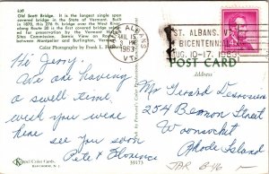 Greetings Banner VT Green Mountain State Multi View Chrome Cancel WOB Postcard 