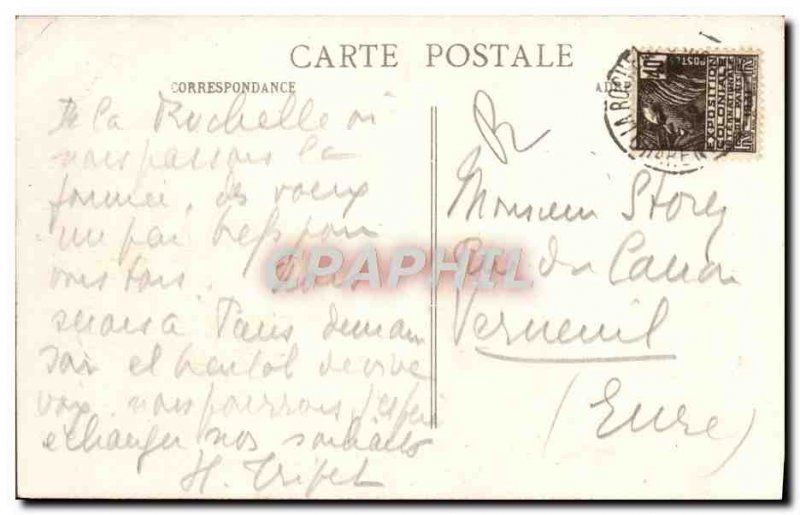 Old Postcard La Rochelle Porte D & # 39Entree From & # 39Hotel Town