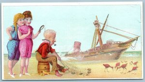 COMIC ANTIQUE ADVERTISING VICTORIAN TRADE CARD