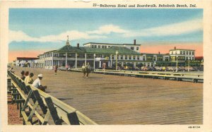 Delaware Rehoboth Beach Belhaven Hotel Boardwalk Teich Postcard 22-10272