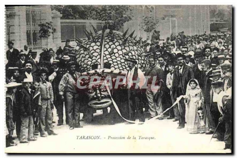 Old Postcard Tarascon Procession Tarasque