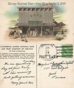 CHICAGO RAILROAD FAIR IL NATIONAL BANK ADVERTISING 1949 VINTAGE POSTCARD