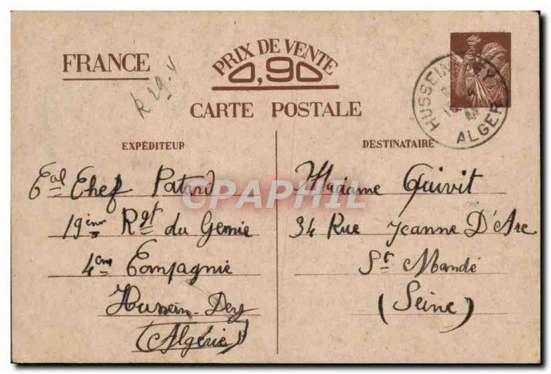Map Franchise Military Hussein Dey Algeria 1944 to Mr Guivit Saint Mand