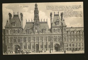 Vintage Paris France L'Hotel de Ville Photo Type Postcard