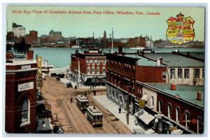 c1950's Bird's Eye View of Ouellette Avenue Windsor Ontario Canada Postcard