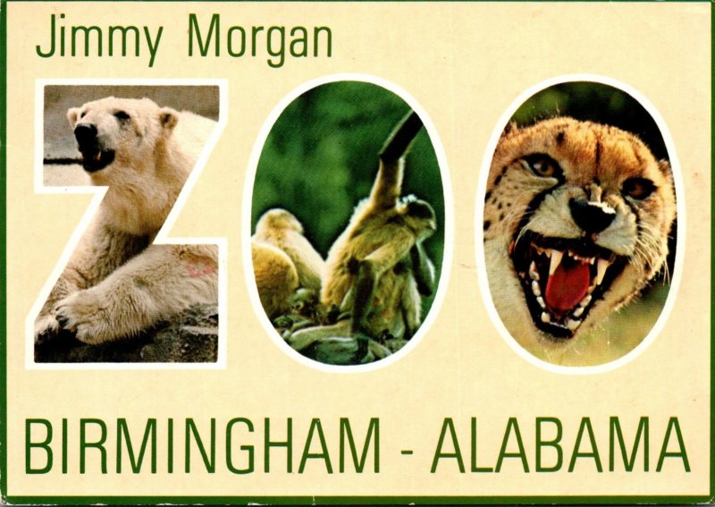 Alabama Birmingahm Greetings From Jimmy Morgan Zoo Showing Polar Bear Monkeys...