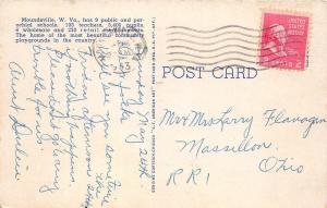 B25/ Moundsville West Virginia WV Postcard 1953 Jefferson Ave Stores Cars