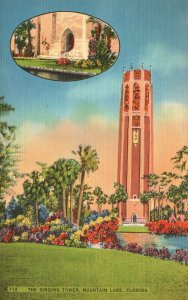 Vintage Postcard 1947 Singing Tower Mountain Lake Florida FL Hartman Litho Sales