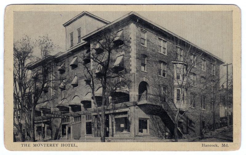 1915-1930 Hancock MD The Monterey Hotel Washington County House RARE WB Postcard