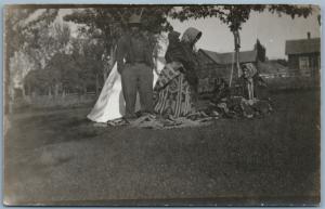 INDIAN FAMILY ANTIQUE REAL PHOTO POSTCARD RPPC