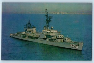 Bath Maine ME Postcard USS Agerholm DD-826 Battleship Warship World War II c1960