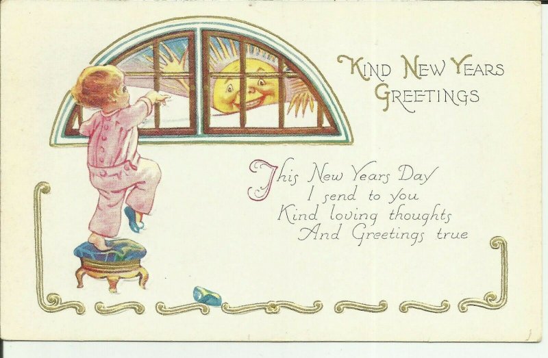 Kind New Years Greetings. EMBOSSED