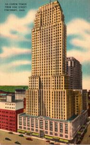 Ohio Cincinnati Carew Tower From Vine Street 1950  Kraemer Art