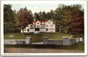 1918 Home For The Aged Laconia New Hampshire NH Building Ground Posted Postcard