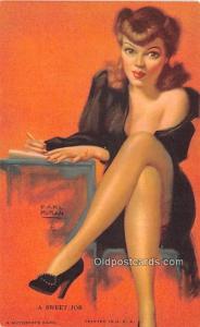 Sweet Job, Earl Moran 1945 Mutoscope Artist Pin Up Girl, Non Postcard Backing...