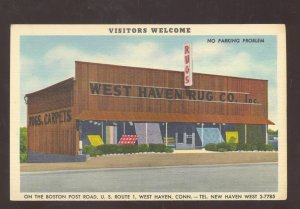 WEST HAVEN CONNECTICUT CT. DRUG STORE LINEN ADVERTISING POSTCARD