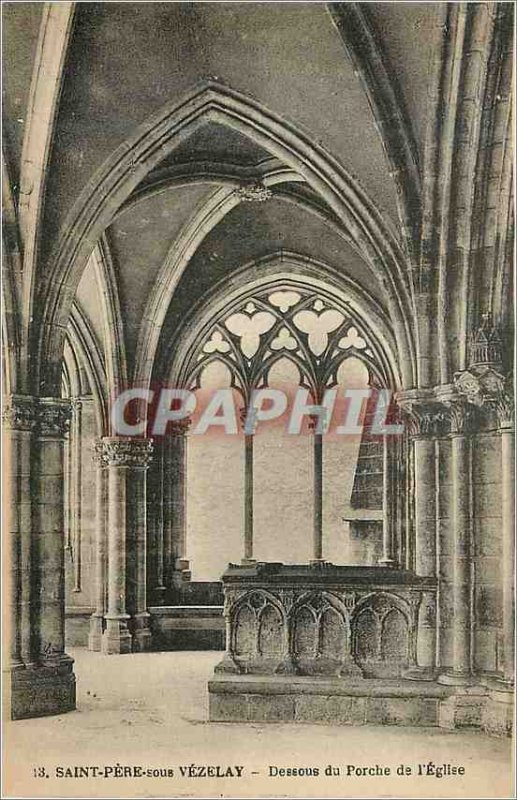 Old Postcard Holy Father in Vezelay Descous the Porch of the Church