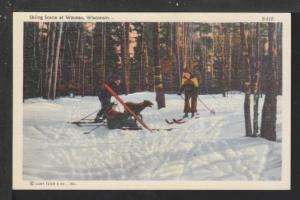 Skiing Scene at Wausau,WI Postcard 
