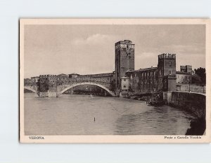 Postcard Ponte e Castello Vecchio, Verona, Italy