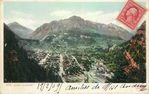 USA Ouray CO mountain surrounded city panorama Postcard