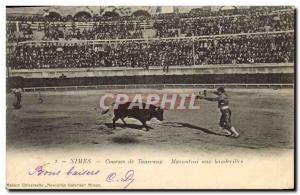 Old Postcard Bullfight Bullfight Nimes Mazantini with banderillas