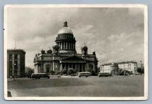 LENINGRAD RUSSIA ISAAKIEVSKAYA SQUARE VINTAGE REAL PHOTO POSTCARD RPPC