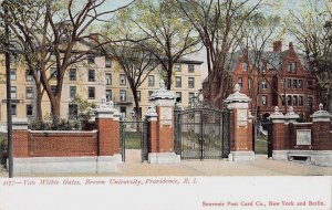 Van Wilkie Gates, Brown University, Providence, R.I., Early Postcard, Unused