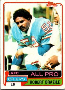 1981 Topps Football Card Robert Brazile Houston Oilers sk10349