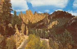 Hairpin turn Foot of cathedral spires Black Hills SD