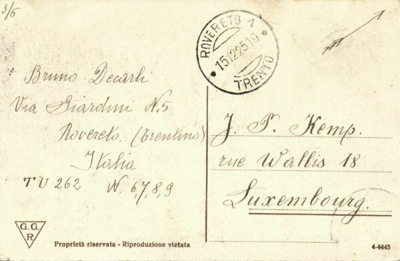 italy, ROVERETO, Il Castello, Museo Storico della Guerra (1925) Postcard