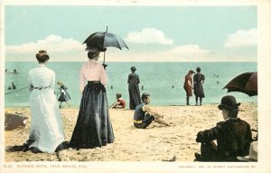 1905 Postcard 8216. Bathing Hour, Palm Beach FL Women in Long Dresses, Detroit