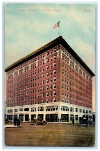 c1910's Tulsa Hotel Building Exterior Roadside Tulsa Oklahoma OK Flag Postcard