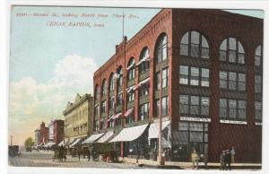 Second Street Cedar Rapids Iowa 1910c postcard