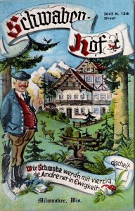 Linen Postcard The Schwaben-Hof Restaurant in Milwaukee, Wisconsin